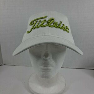 Titleist Golf Hat White Lime Green Mesh Back Adjustable Trucker Cap Mens OSFM